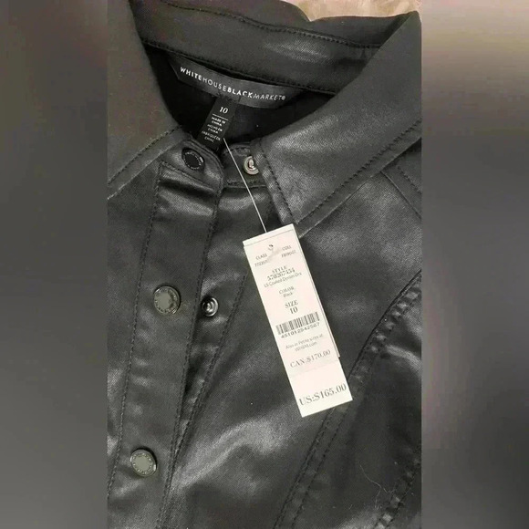 White House Black Market black womens coated denim dress - Picture 7 of 16